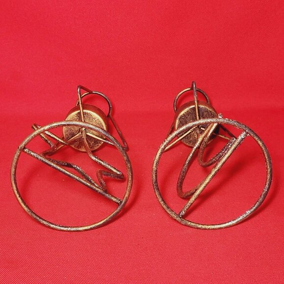 Metal Star Moon Tea Light Candle Holder Set of 2 - Picture 5 of 10